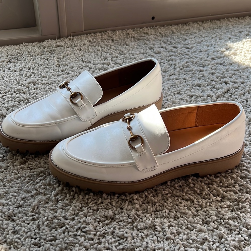 Classy white slip on's